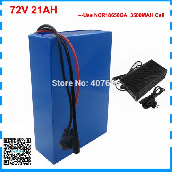 

3000w 72v 21ah scooter battery 72v lithium battery 72v battery pack use sanyo 3500mah cell 50a bms