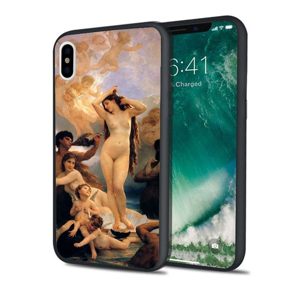 

coque luxury birth of venus art case for iphone 11 pro xs max xr 8 7 6s plus 5s se 5 case soft silicone cover.