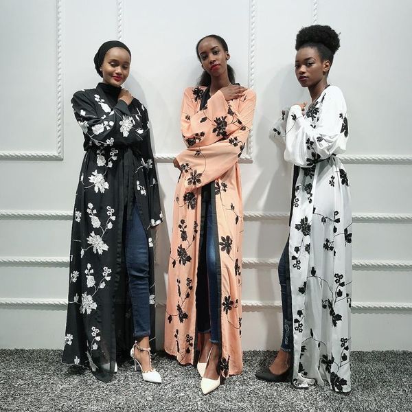 

chiffon abaya kimono hijab muslim dress women african saudi turkish dresses kaftan dubai caftan qatar omani islamic clothing, Red