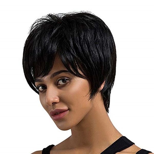 Human Hair Capless Wigs Human Hair Straight Pixie Cut Short