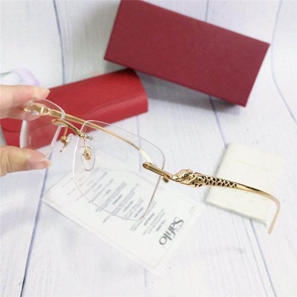 

luxury new fashion designer optical glasses 0063o retro metal transparent lens animal vintage classic clear eyewear square frame, White;black