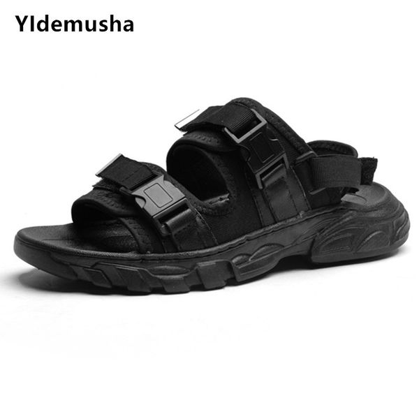 

sandals men casual shoes 2019 new fashion summer gladiator men's beach sandals roman men sneakers white black flat