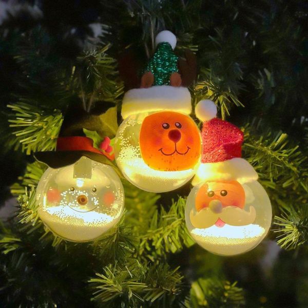 

new christmas luminous ornament balls foam particles light ball christmas tree hanging ornaments holiday party supplies decoration fa3280