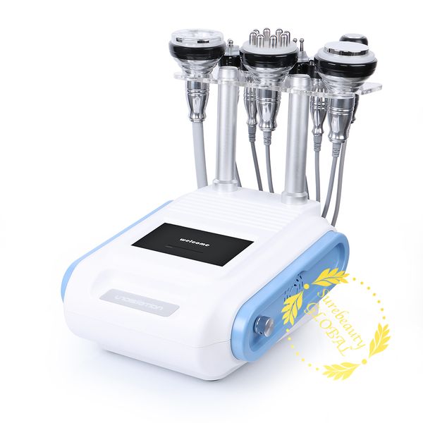 

8 in 1 unoisetion cavitation 40k cellilute slimming ultrasonic bio microcurrent cold weight loss anti aging skin rejuvenation face care devi, Black;white