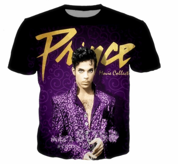 

fashion pop singer prince rogers nelson t-shirt 3d printed women/men summer funny short sleeve t-shirt casual k706, White;black