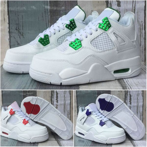 

2020 новые мужские ботинки баскетбола metallic pack 4 4s суд фиолетовый pine green university red jumpman pure white деньги спортивные трена