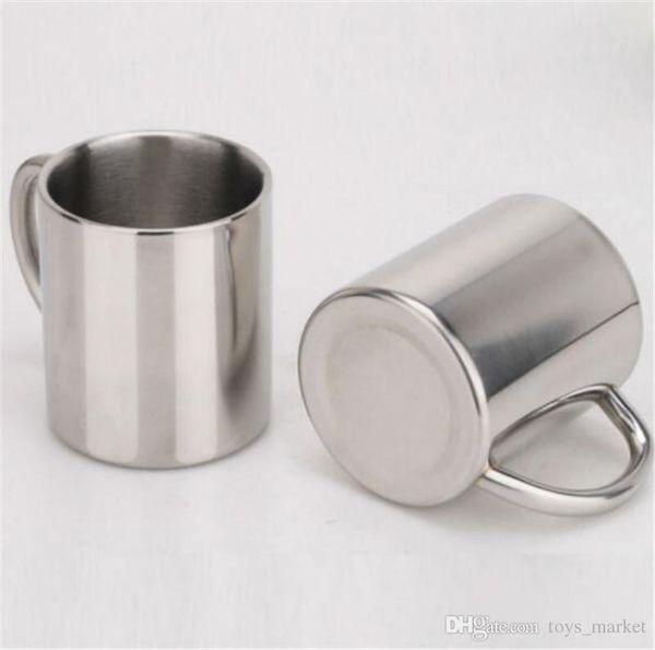 

stainless steel water mugs cup eco friendly double wall health drink milk coffee beer mug outdoors 220ml 280ml