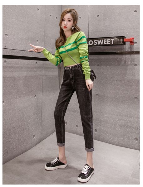 

black the fashion leisure jeans are female, Blue