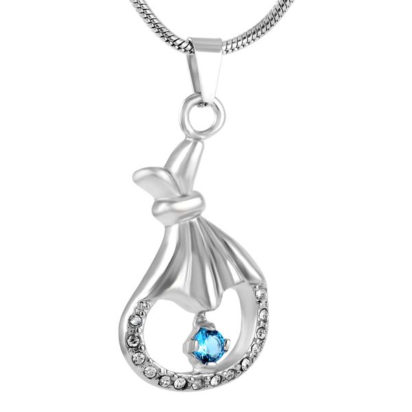 

new z277 lady one-piece dress stainless steel deceased ashes jewelry for women keepsake cremation urn necklace memorial pendant, Silver