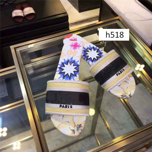 

brand dazzle flowers women designer slippers flat bottom embroidery sandal floral brocade slipper, Black