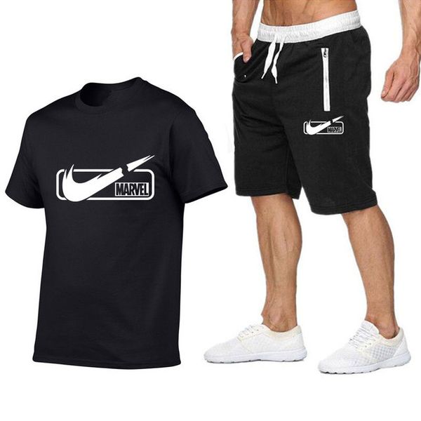 

Дизайнер костюма Mens T Shirt + шорты Set Summer коротким рукавом Спортивные костюмы Спортивные клубы Casual Male T Shirt 2 шт Марка Размер одежды S-2XL