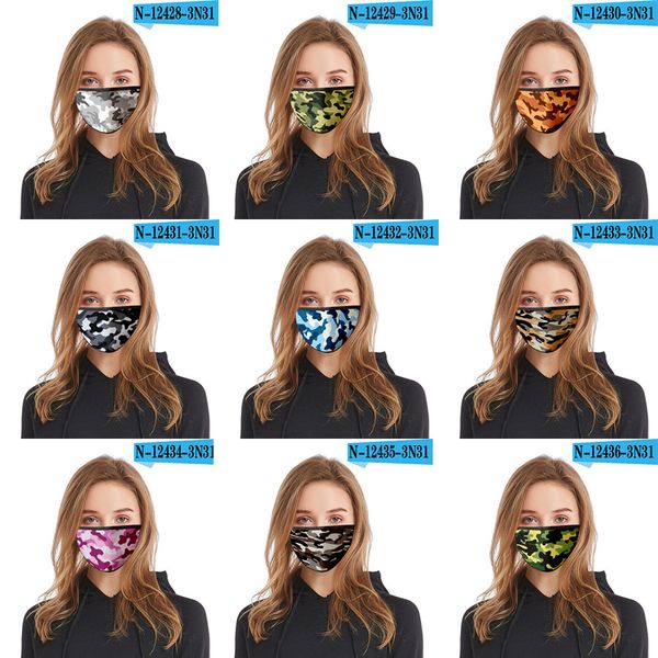 

camouflage 3d printed dust masks anti-fog masks 2020 new washed water-resistant cotton gauze masks dhl shipping xd23441