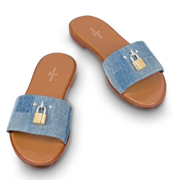 

Лето Фирменные Женщины Письмо Печати Патент Холст Замок Это Плоский Мул Дизайнер