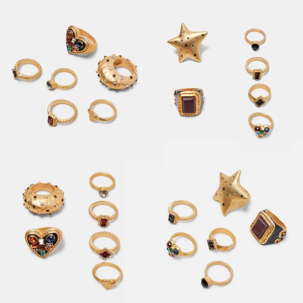 

lady boho fashion glass promise rings for women wedding rings geometric statement engagement jewelry girl gifts, Silver