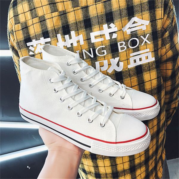 

fall canvas skate sneakers fashion ulzzang plimsolls women high cut summer shoes rugged casual board shoes solid color footwear, Black