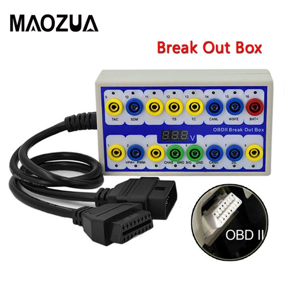 

professional auto car obd 2 break out box obd2 breakout box obd obdii protocol detector diagnostic connector detector