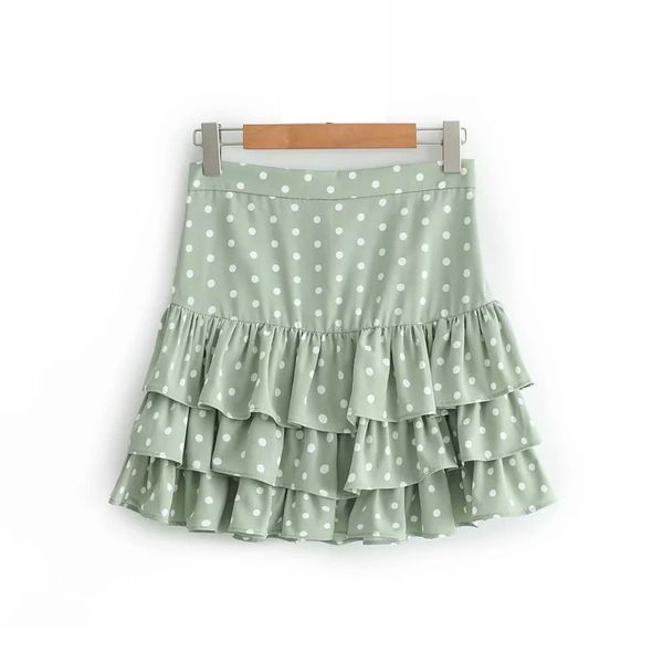 

klacwaya women 3 layered ruffles green mini skirt 2019 summer beach ladies bohemian mini skirts korean girls street-wear chic, Black