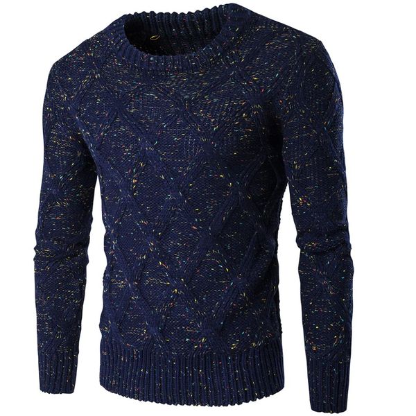 

autumn winter sweater men brand thickening pullover sweater male o-neck color dot slim fit knitting mens sweaters masculinity, White;black