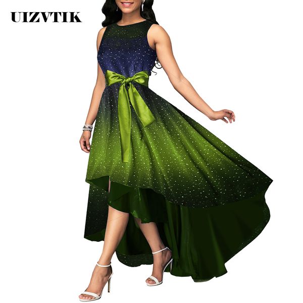 

летнее платье женщина 2019 эллегантность sexy starry sky печати длинных платья партии вскользь плюс размер бального тонкого maxi платье 5xl, Black;gray