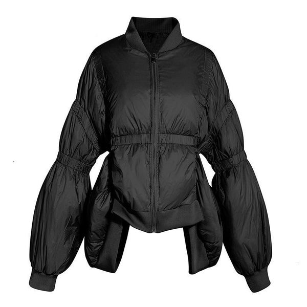 

tvvovvinwomen down coat irregular short womens down jackets winter ultra light duck black khaki asymmetry coats new 165