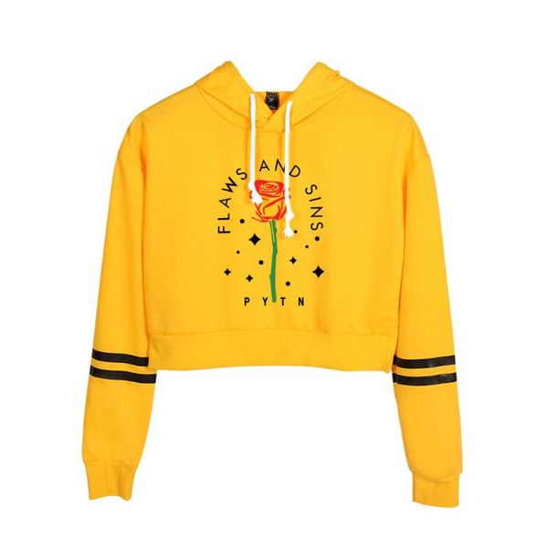 

women's hoodies & sweatshirts payton moormeier hoodie letter rose print trending products 2021 crop pullover pateon merch streetwear, Black