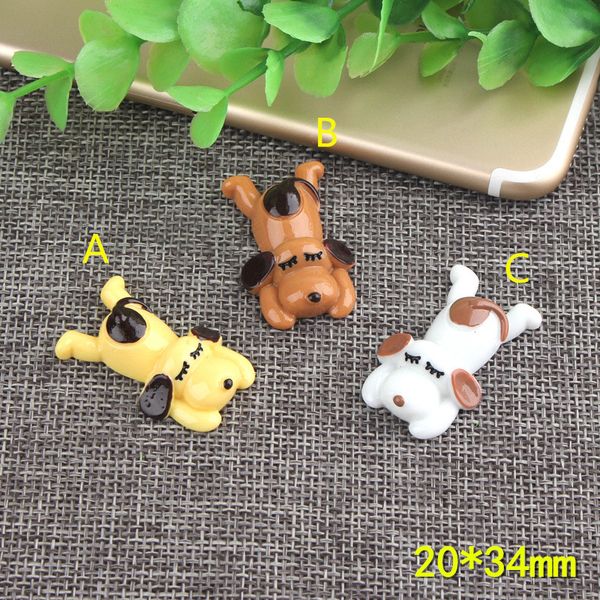 

kawaii resin cabochons embellishments scrapbooking 10pcs 20*34mm flatback kawaii animal dog clay beads charms pendant ornaments, Bronze;silver