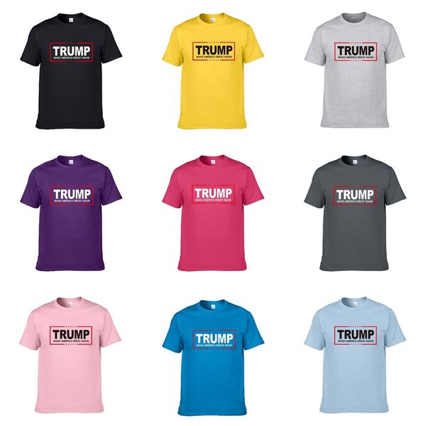 

summer crew neck tees men's t shirt short sleeve trump t-shirts hip hop fashion letter print mens designer streetwear sport trump t sh, White;black