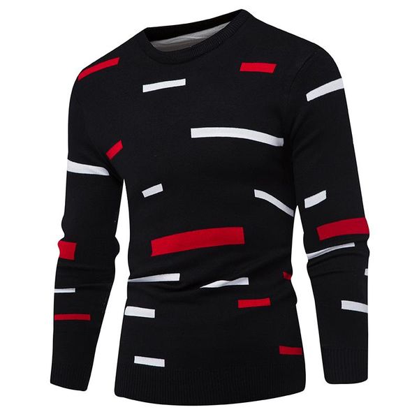 

sweater pullover men 2019 male brand casual mulit-color fashion simple sweaters men comfortable hedging o-neck men's sweater, White;black