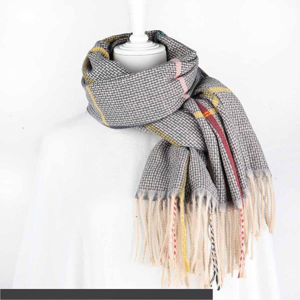 

2019 imitation cashmere scarf 250g pull solid color thick long scarf fashion autumn and winter can not afford ball tassel shawl, Blue;gray