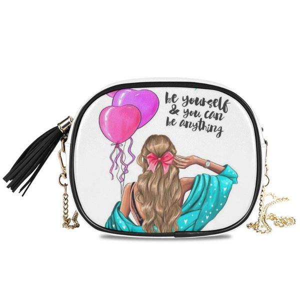 

alaza мешка цепь сумка для женщин сумки маленькой crossbody черного цвета волос младенца мама девочки королева pu сумки кожи messenger