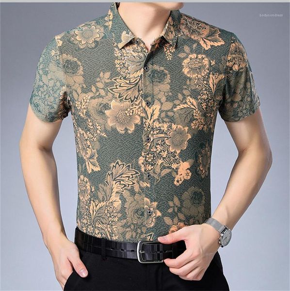 

sleeve tees luxury business mens tees summer designer floral printed polo fashion lapel neck short, White;black