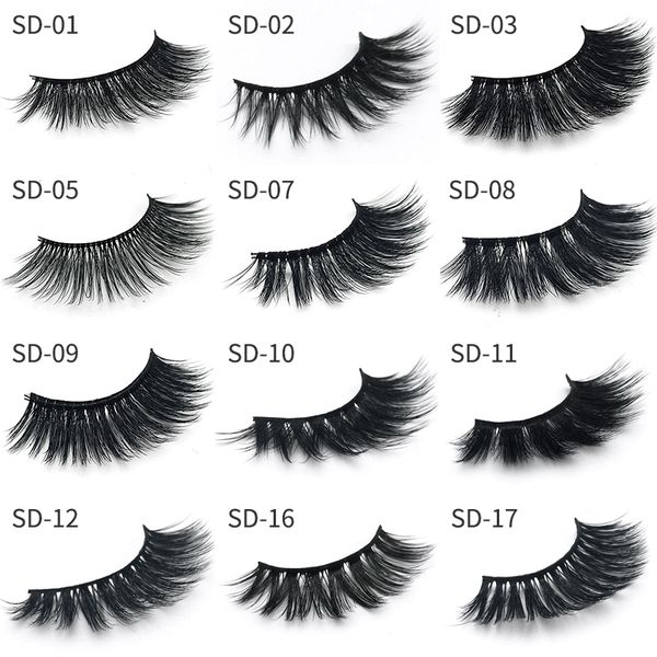 

3d mink lashes hand made mink eyelashes medium volume cruelty false eyelashes upper lashes 1 pair 13 styles