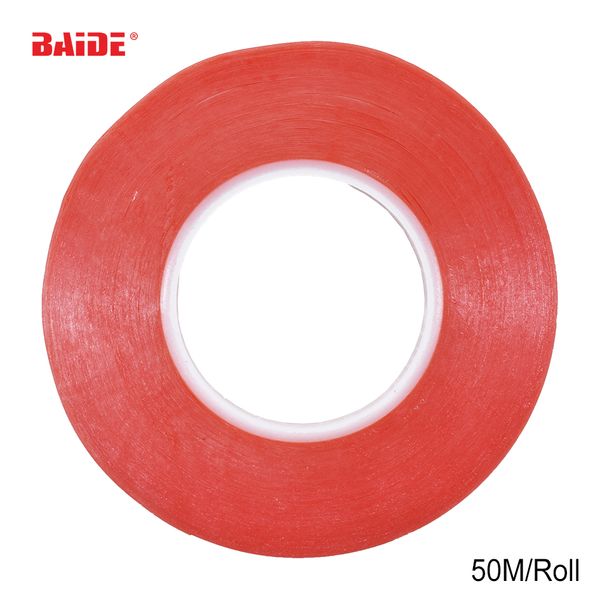1mm-5mm * 50m Roter, hochfester Acrylgel-Klebstoff, doppelseitiges Klebeband/Klebebandaufkleber für Telefon-LCD-Bildschirm