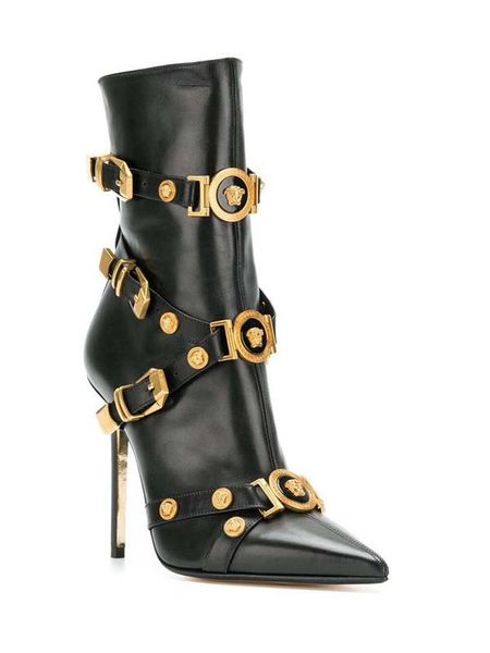 

High end brand medu a women fa hion boot ver ae fa hion luxury genuine leather lei ure women ankle boot, Black