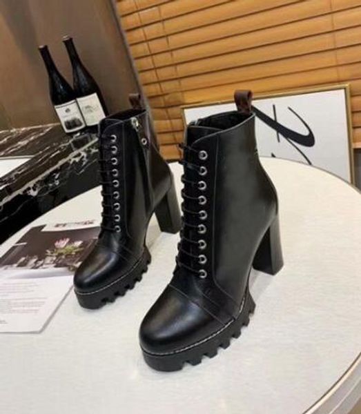 

orignal box] luxury new louise with logo womens martin snow winter ankle boots shoes size 35-40, Black