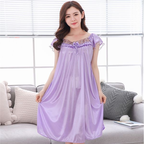 

night dress for women lace sleepwear lingerie silk nightgown sleeveless nightdress nightwear summer homewear loose clothes, Black;red