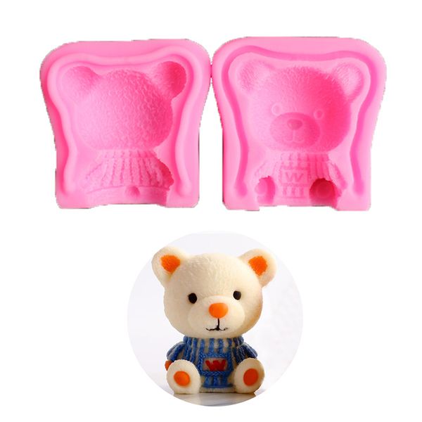 

new 3d cartoon bear mousse silicone mold candy chocolate mold candle soap ice cube mould baking fondant cake decorating tools