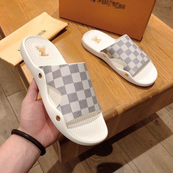 

designer rubber slide sandal floral brocade men slipper gear bottoms flip flops women striped beach causal slipper 38-45, Black