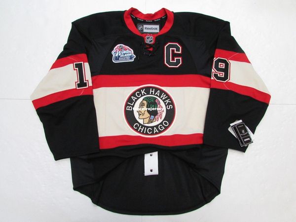 

custom toews chicago blackhawks 2009 winter classic jersey stitch add any number any name mens hockey jersey xs-6xl, Black;red