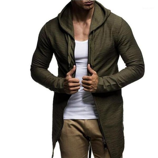 

2018 new arrival brand hoodies men male long section hoodie zipper cardigan sweatshirt mens moletom masculino hoodies slim xxxl1, Black