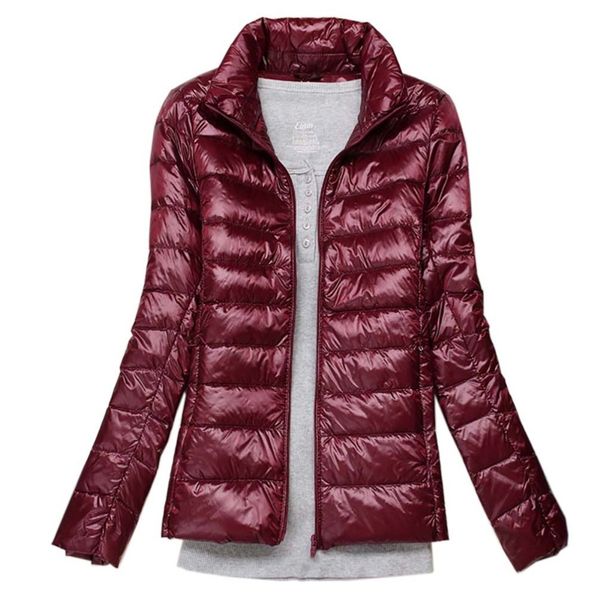 

плюс размер 5xl 6xl 7xl зимы женщин пальто ultra light белый утка вниз куртка тонкий весна женщины теплые куртки ветрозащитный вниз пальто, Black;brown