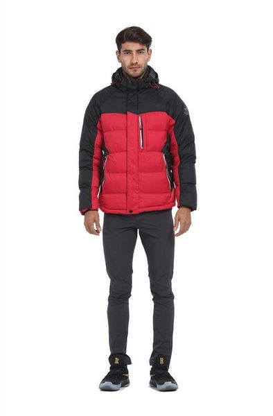 

parkas jackets fashion casual contrast color hooded thickened outdoor coat winter mens outwear mens plus size, Black