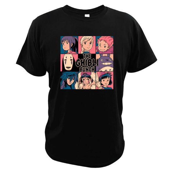 

spirited away t shirt totoro tees no face princess mononoke kikis delivery service howls moving castle tshirt men tees, White;black