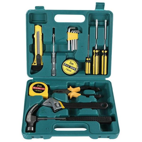 

8/9/12/13/16 pcs hand tool set car/home dual-purpose manual maintenance tool hardware combination with plastic toolbox