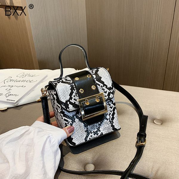 

bxx] serpentine pu leather crossbody bags for women 2020 mini shoulder messenger bag female box handbag and purses hg865