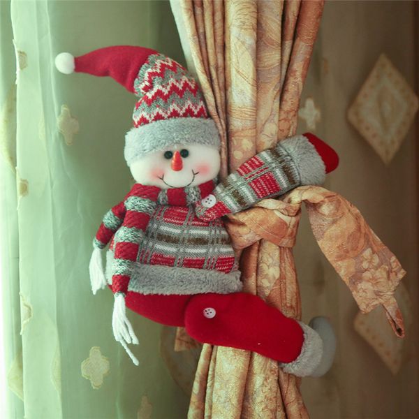 

cute curtain buckle christmas decorations for home window santa claus snowman elk ornament supplies new year gift ywhb28