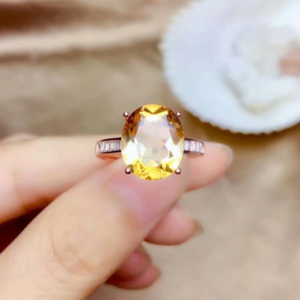 

shilovem 925 sterling silver piezoelectric citrine rings fine jewelry trendy wedding bands open new plant 10*12mm j1012388agj, Golden;silver