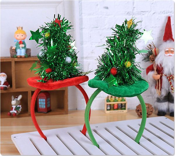 

Christmas hair accessories headband Christmas hat five-star headband Christmas day dance party Headbands