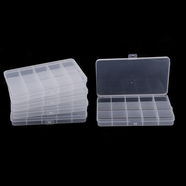 

5pcs clear plastic jewelry box bead storage container, earrings storage organizer with adjustable dividers