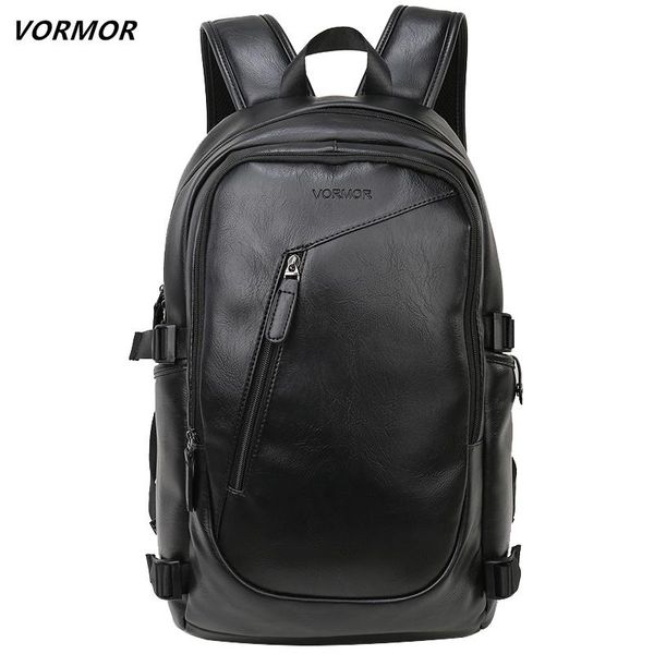 

2020 vormor brand waterproof 15.6 inch lapbackpack men leather backpacks for teenager men casual daypacks mochila male
